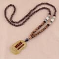Miniatyrbild 2 av 7: Trähalsband NEPAL BUDDHISTISK MALA Amulett PÄRLOR Handgjorda TIBET