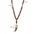 Miniatyrbild 8 av 8: Trähalsband NEPAL BUDDHISTISK MALA Amulettpärlor Handgjorda