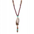 Miniatyrbild 2 av 8: Trähalsband NEPAL BUDDHISTISK MALA Amulettpärlor Handgjorda