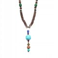 Miniatyrbild 2 av 8: Trähalsband NEPAL BUDDHISTISK MALA Amulettpärlor Handgjorda