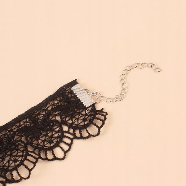 CHOKER Spetsbroderi Svart HALSBAND Gotiskt CH04