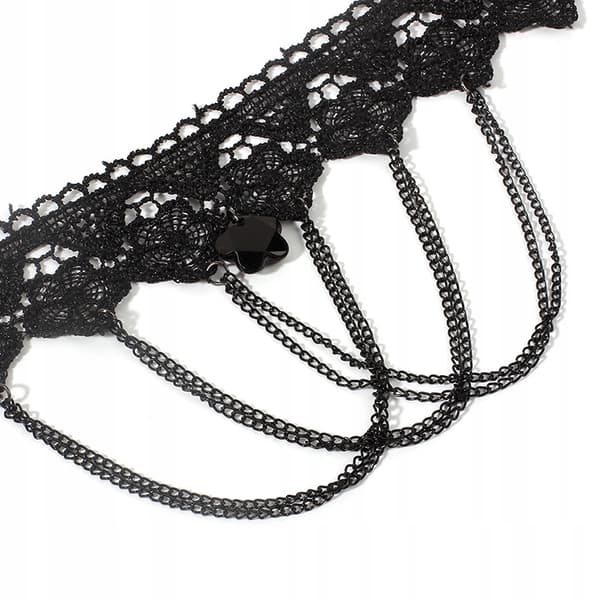 CHOKER Spetsbroderi Svart HALSBAND Gotiskt CH02