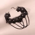 Miniatyrbild 5 av 6: CHOKER Spetsbroderi Svart HALSBAND Gotiskt CH02