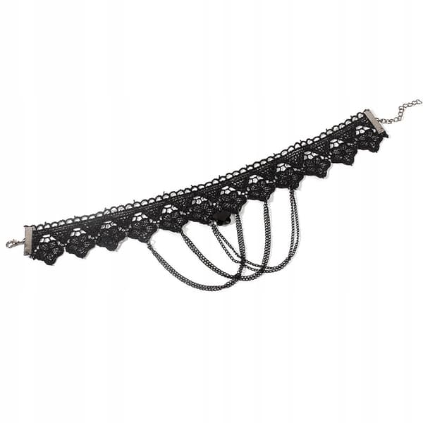 CHOKER Spetsbroderi Svart HALSBAND Gotiskt CH02