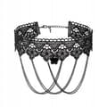 Miniatyrbild 1 av 6: CHOKER Spetsbroderi Svart HALSBAND Gotiskt CH02