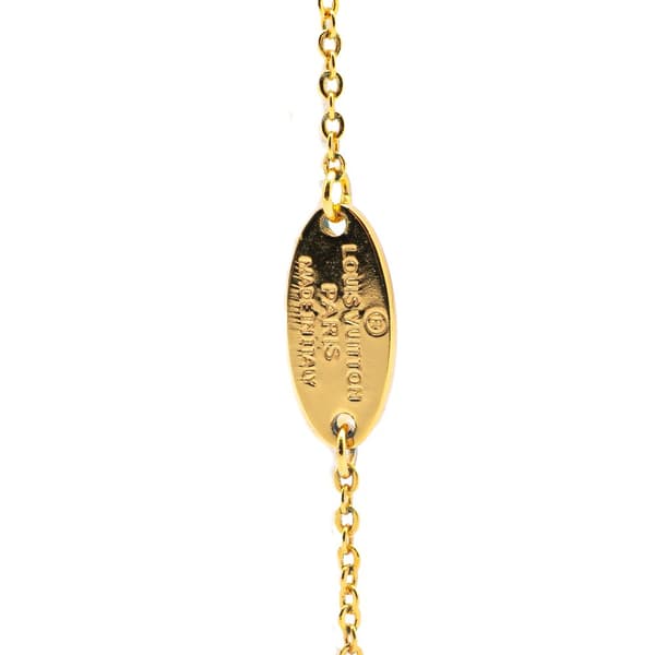 Pre-owned Louis Vuitton Gold Plated Nanogram Pendant Necklace Gold