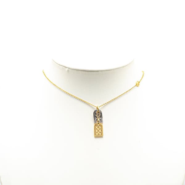 Pre-owned Louis Vuitton Gold Plated Nanogram Pendant Necklace Gold