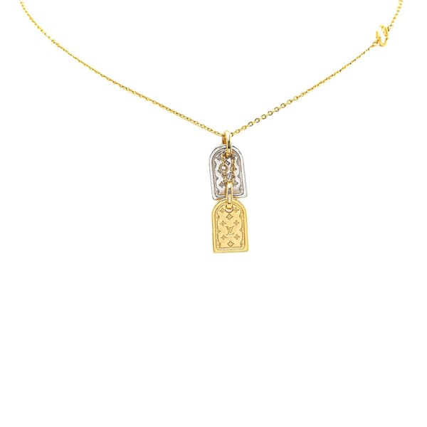 Pre-owned Louis Vuitton Gold Plated Nanogram Pendant Necklace Gold