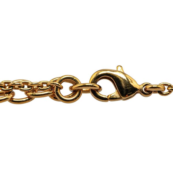 Pre-owned Louis Vuitton Gold Plated Essential V Necklace Gold