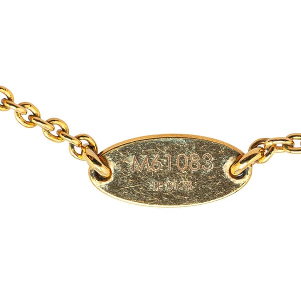 Pre-owned Louis Vuitton Gold Plated Essential V Necklace Gold