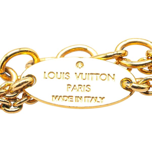 Pre-owned Louis Vuitton Gold Plated Essential V Necklace Gold