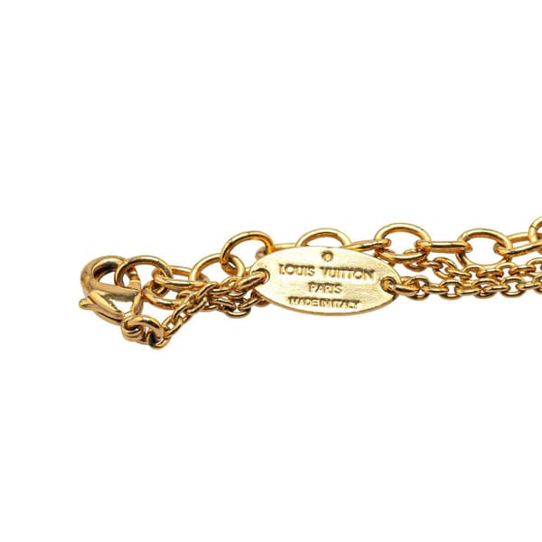 Pre-owned Louis Vuitton Gold Plated Essential V Necklace Gold