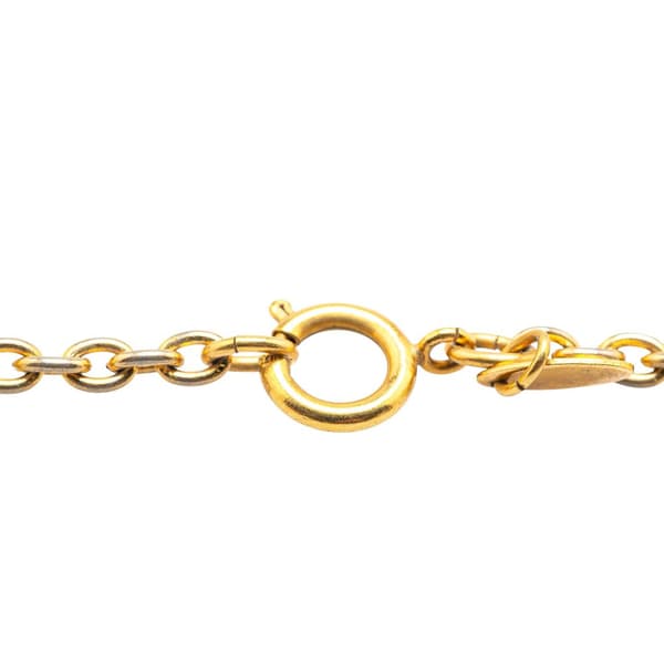 Pre-owned Chanel Gold Plated CC Quilted Pendant Necklace Gold