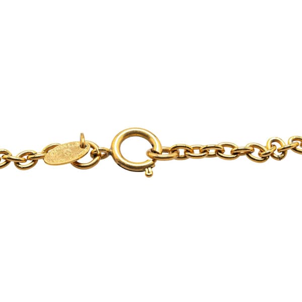 Pre-owned Chanel Gold Plated Quilted CC Pendant Necklace Gold