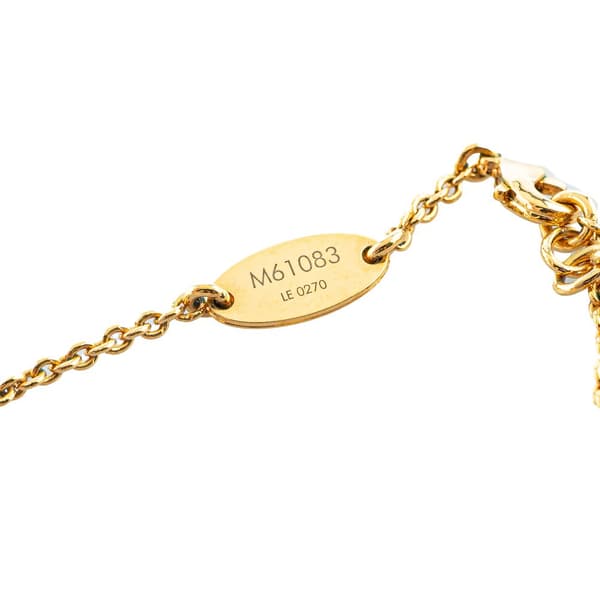 Pre-owned Louis Vuitton Gold Plated Essential V Necklace Gold