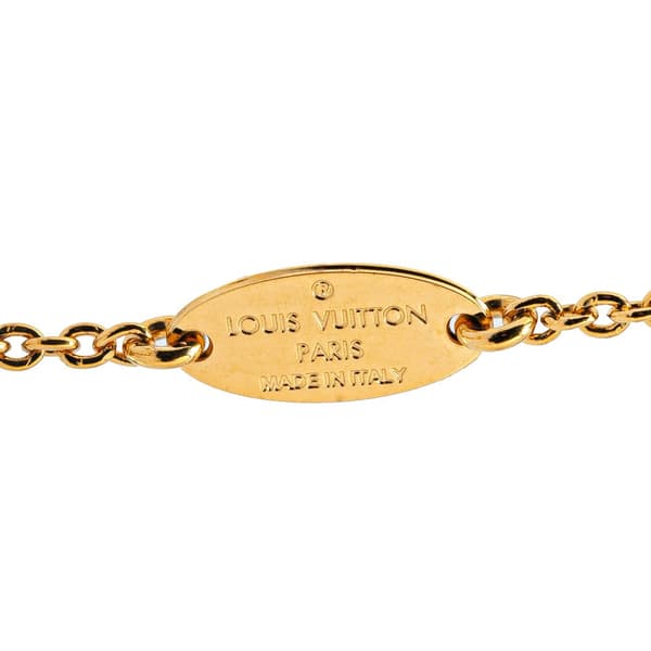 Pre-owned Louis Vuitton Gold Plated Essential V Necklace Gold