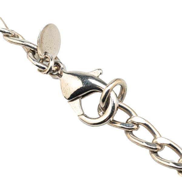 Pre-owned Chanel Silver and Resin CC Camellia Pendant Necklace Silver