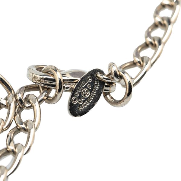 Pre-owned Chanel Silver and Resin CC Camellia Pendant Necklace Silver