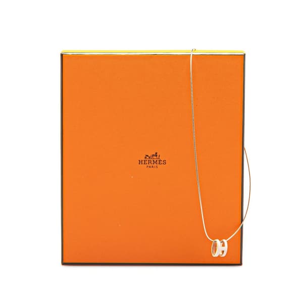 Pre-owned Hermès Mini Enamel Pop H Pendant Necklace Pink