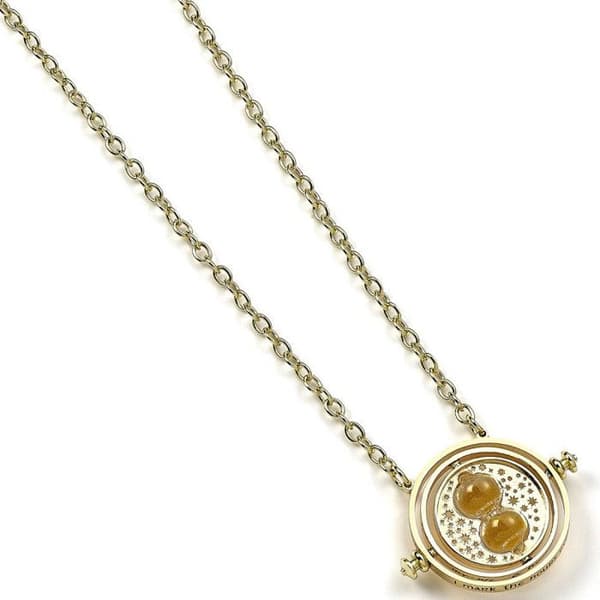 Pendentiv - Harry Potter - Tidsvändare - Guldpläterad - Medaljong 3x3 cm - Kedja 63 cm