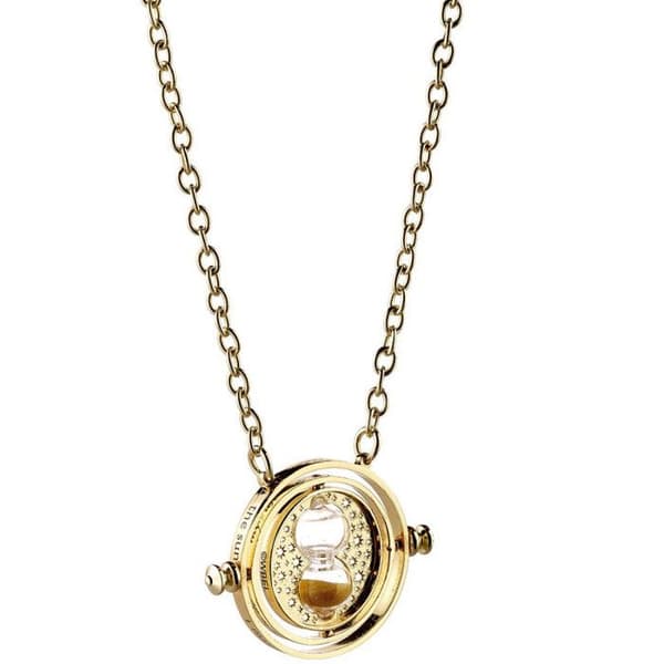 Pendentiv - Harry Potter - Tidsvändare - Guldpläterad - Medaljong 3x3 cm - Kedja 63 cm