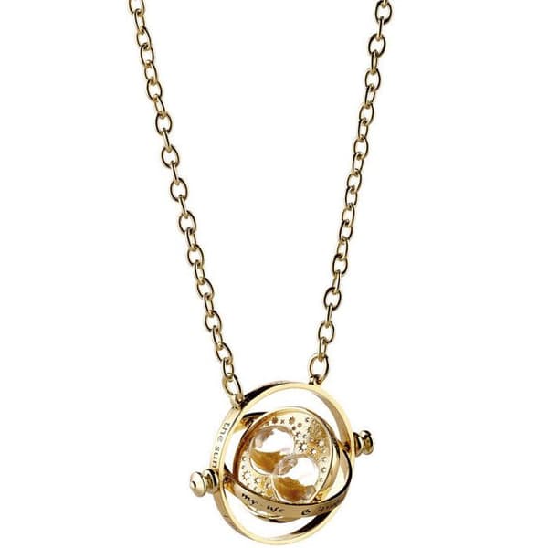 Pendentiv - Harry Potter - Tidsvändare - Guldpläterad - Medaljong 3x3 cm - Kedja 63 cm