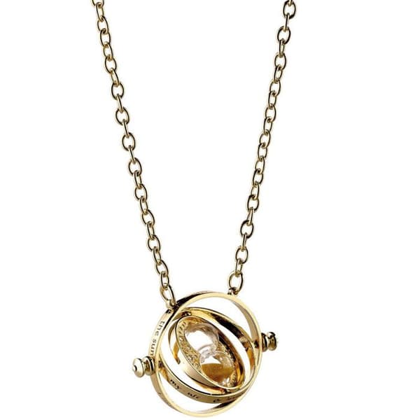 Pendentiv - Harry Potter - Tidsvändare - Guldpläterad - Medaljong 3x3 cm - Kedja 63 cm