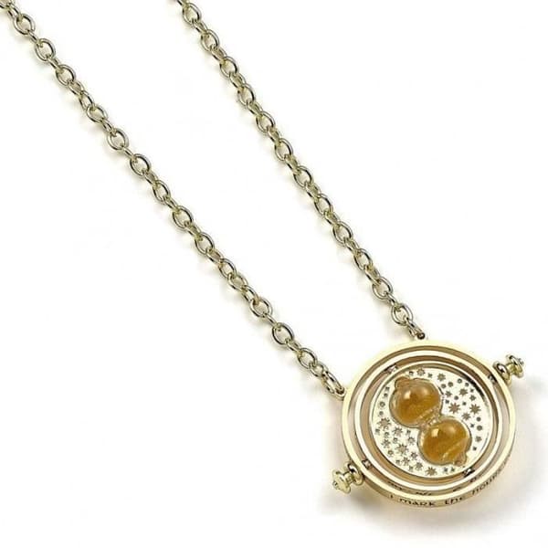 Pendentiv - Harry Potter - Tidsvändare - Guldpläterad - Medaljong 3x3 cm - Kedja 63 cm
