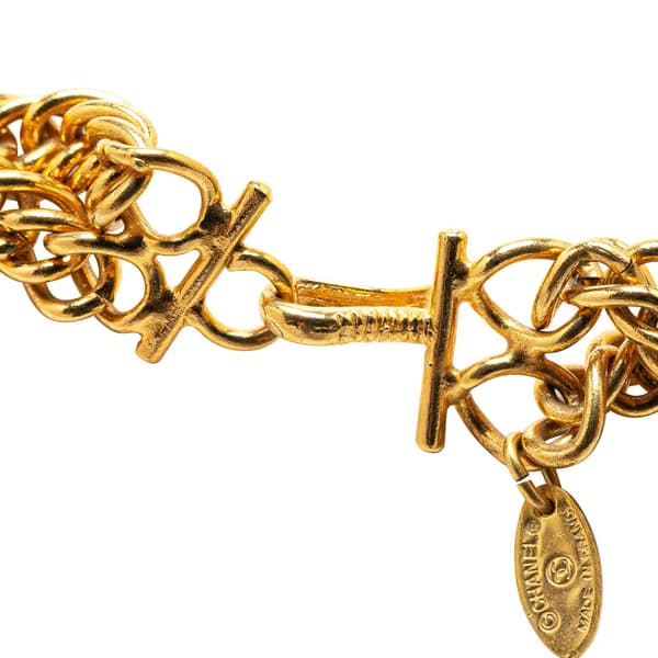 Pre-owned Chanel Gold Plated Lion Head Choker Necklace Gold