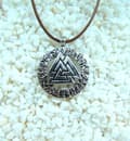 Miniatyrbild 4 av 6: Valknut Wotan Knut Läderhalsband Viking Thor 3 Triangel