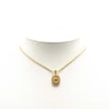 Miniatyrbild 4 av 5: Pre-owned Dior Gold Plated CD Logo Oval Pendant Necklace Gold