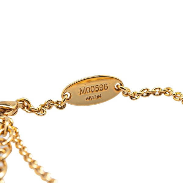 Pre-owned Louis Vuitton Gold Plated LV Crystal Iconic Pendant Necklace Gold