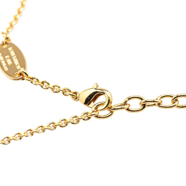 Pre-owned Louis Vuitton Gold Plated LV Crystal Iconic Pendant Necklace Gold