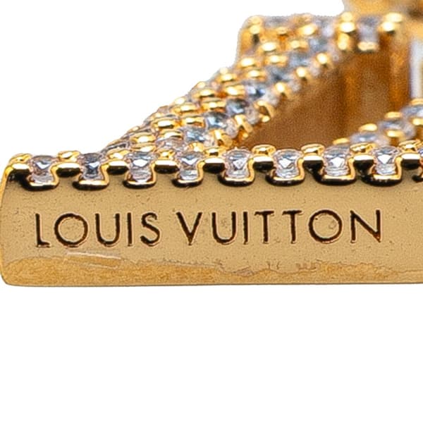 Pre-owned Louis Vuitton Gold Plated LV Crystal Iconic Pendant Necklace Gold