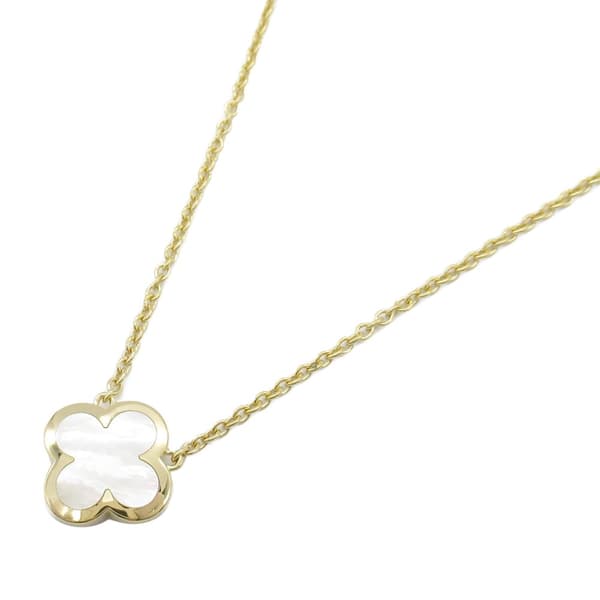Pre-owned Van Cleef and Arpels 18K Yellow Gold and Mother of Pearl Pure Alhambra Pendant Necklace Gold
