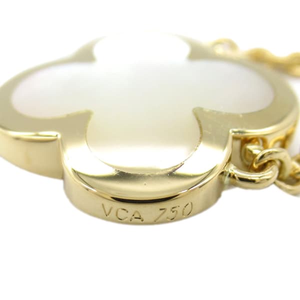 Pre-owned Van Cleef and Arpels 18K Yellow Gold and Mother of Pearl Pure Alhambra Pendant Necklace Gold