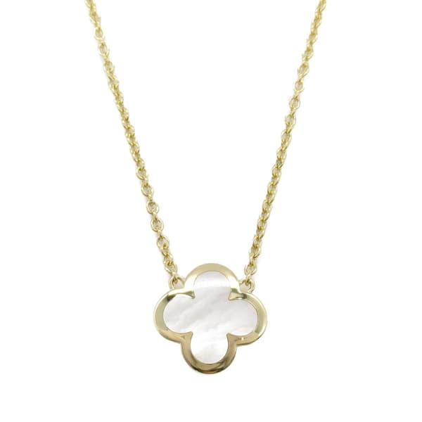 Pre-owned Van Cleef and Arpels 18K Yellow Gold and Mother of Pearl Pure Alhambra Pendant Necklace Gold
