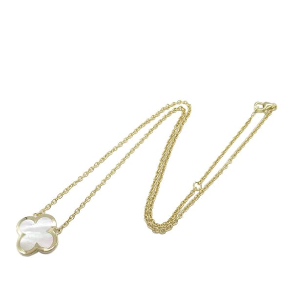 Pre-owned Van Cleef and Arpels 18K Yellow Gold and Mother of Pearl Pure Alhambra Pendant Necklace Gold