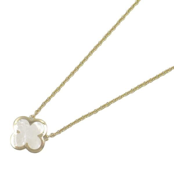 Pre-owned Van Cleef and Arpels 18K Yellow Gold and Mother of Pearl Pure Alhambra Pendant Necklace Gold