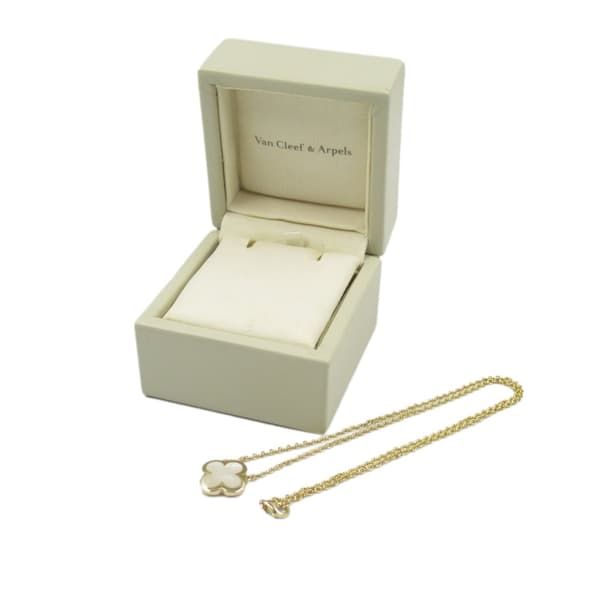 Pre-owned Van Cleef and Arpels 18K Yellow Gold and Mother of Pearl Pure Alhambra Pendant Necklace Gold