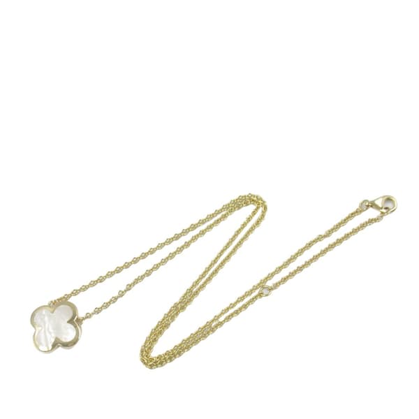 Pre-owned Van Cleef and Arpels 18K Yellow Gold and Mother of Pearl Pure Alhambra Pendant Necklace Gold