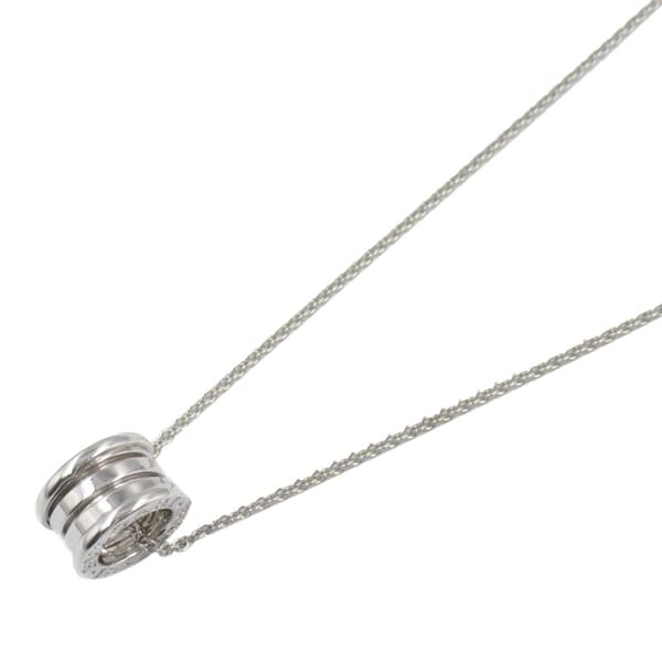 Pre-owned Bvlgari 18K White Gold Small B.zero1 Pendant Necklace White