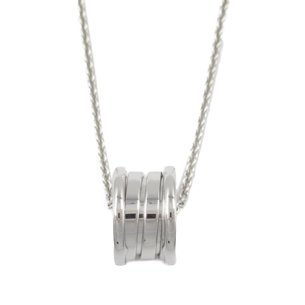 Pre-owned Bvlgari 18K White Gold Small B.zero1 Pendant Necklace White