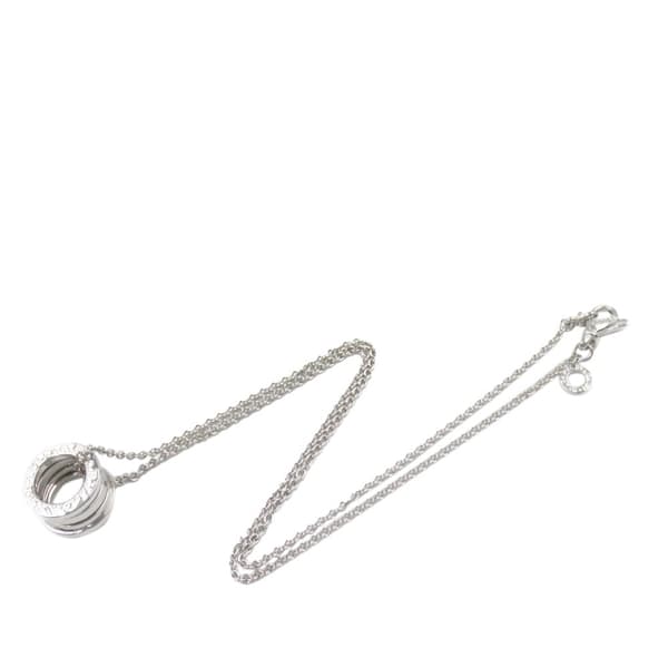 Pre-owned Bvlgari 18K White Gold Small B.zero1 Pendant Necklace White