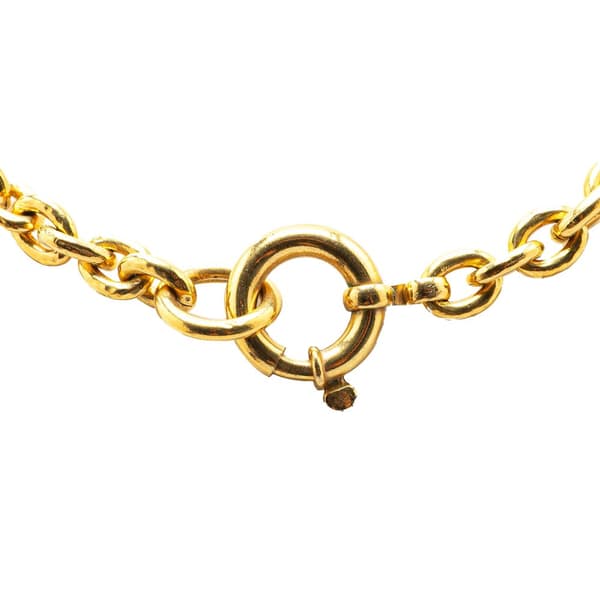 Pre-owned Chanel Gold Plated CC Cross Pendant Necklace Gold