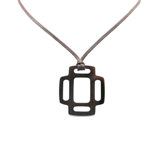 Pre-owned Hermès Rhythm Buffalo Horn Pendant Necklace Brown