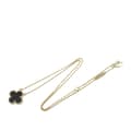 Miniatyrbilde 4 av 8: Pre-owned Van Cleef and Arpels 18K Yellow Gold and Onyx Vintage Alhambra Pendant Necklace Gold