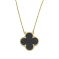 Miniatyrbilde 1 av 8: Pre-owned Van Cleef and Arpels 18K Yellow Gold and Onyx Vintage Alhambra Pendant Necklace Gold