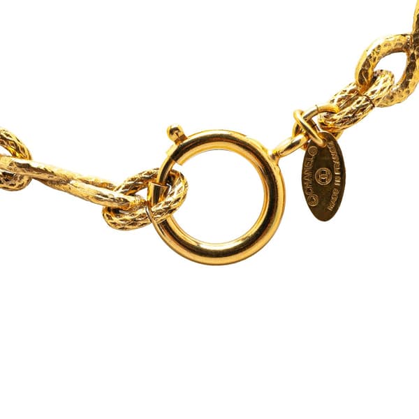 Pre-owned Chanel Gold Plated Knight Horse Pendant Necklace Gold
