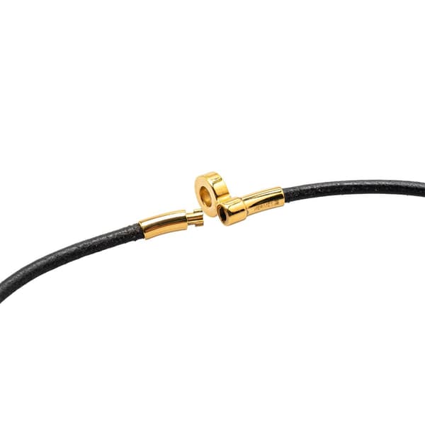 Pre-owned Hermès Gold Plated and Leather Kite Choker Necklace Gold